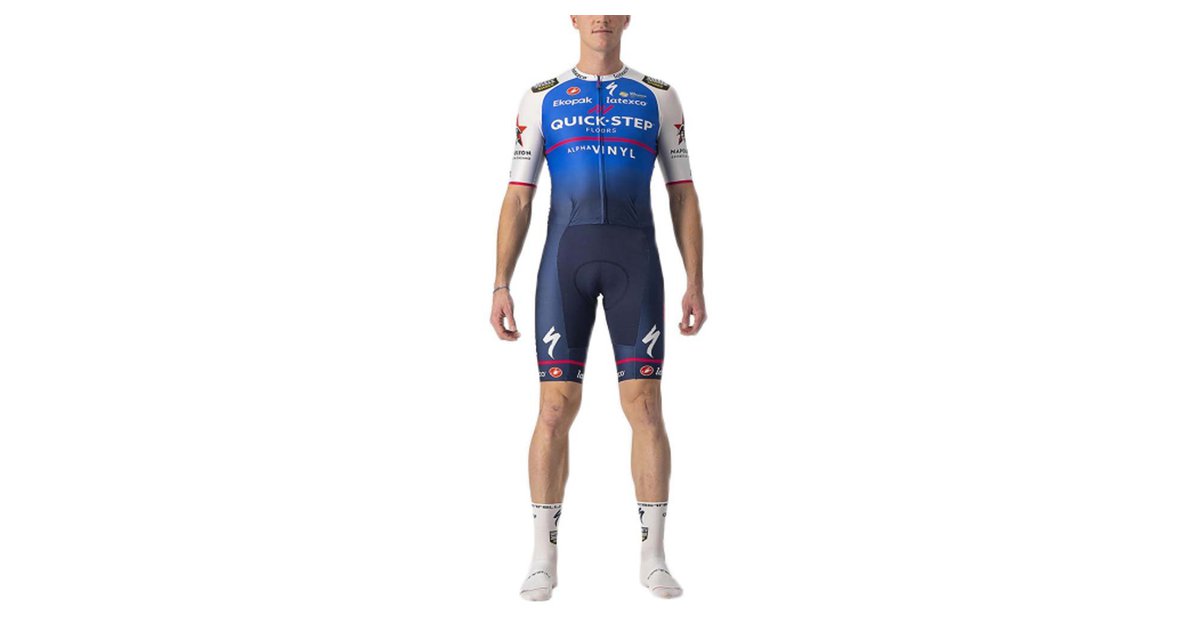 Castelli Quickstep Alpha Vinyl 2022 Sanremo Rc Speed Race Suit Blau XL Mann