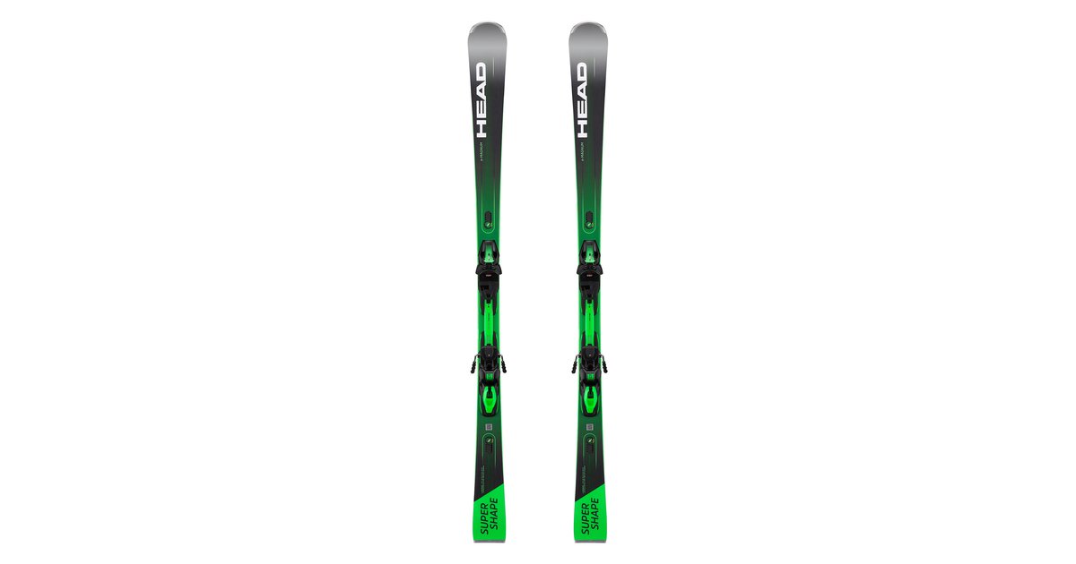 Head Ski Herren mit Bindung Piste Supershape E Magnum Head schwarz grün