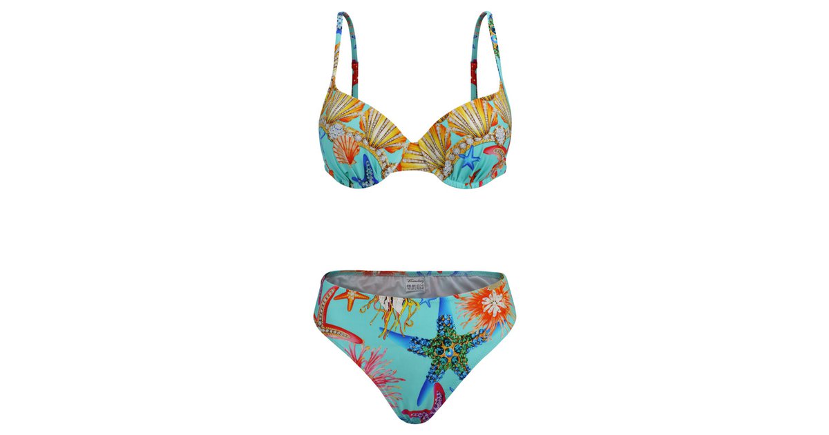 GAS GAS Bikini exotisch Meeres Motive für Damen türkis