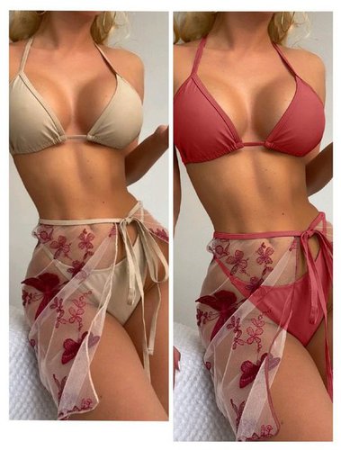 Bovn Triangel Bikini Damen Badeanzug Mode Strand Dreiteilige Bikini Set