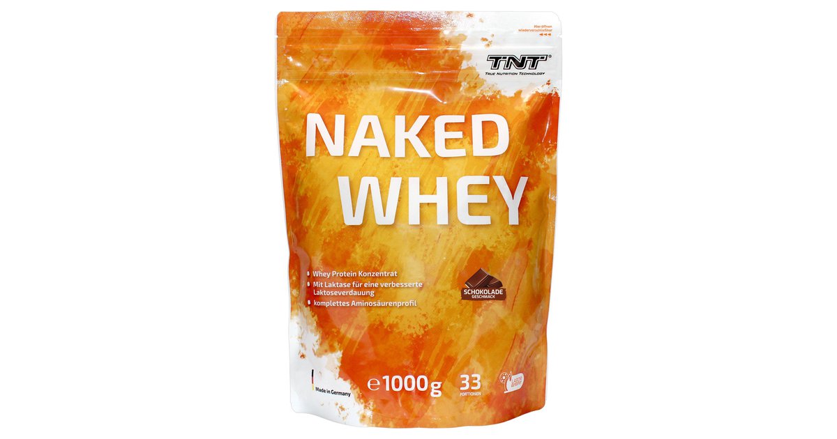 TNT Naked Whey Protein Schoko hoher Eiweißanteil wenig Kohlenh