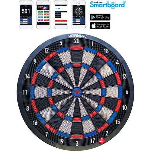 Unicorn Smartboard Soft Tip, Bluetooth Dartboard, App kompatible elektronische Dartscheibe