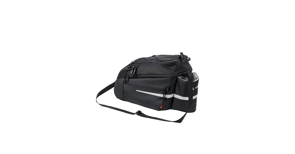 VAUDE Silkroad Plus Gepäckträgertasche – 9+7 Liter, Snap-it Adapter, Inkl. Regenhülle, Schwarz