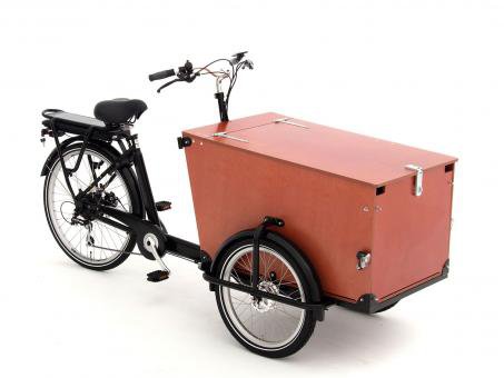 Babboe Pro Trike-E 265L RBHD 450  schwarz braun  50 cm  E-Lastenräder
