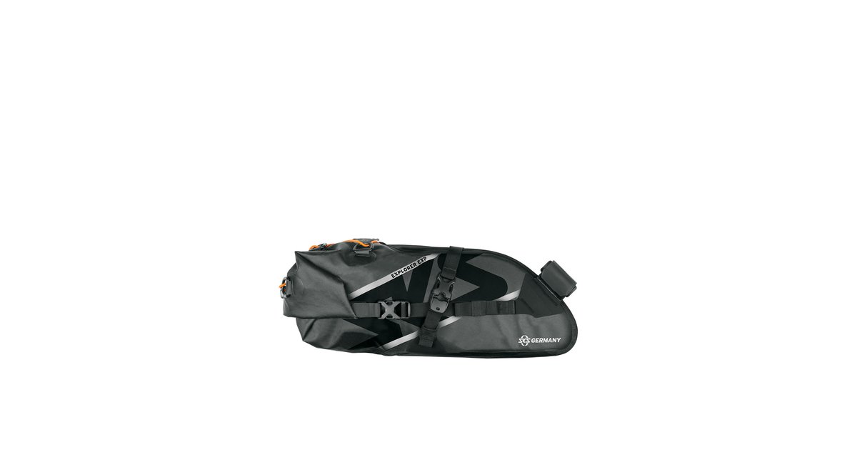 SKS Germany Explorer EXP. Saddlebag 13L - Sacoche Selle Étanche Bikepacking + Garde-Boue X-Guard, Fixation Sans Outils