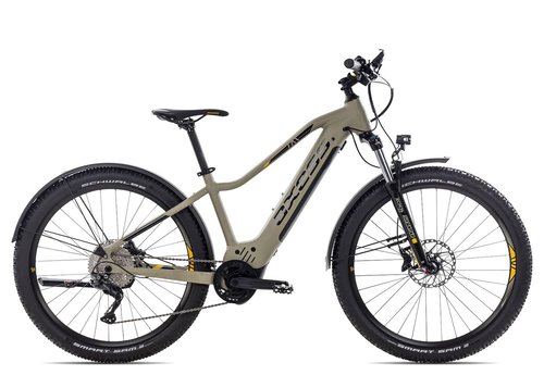 Axess Force Allroad  khakigrey black yellow  16 Zoll  E-Hardtail-Mountainbikes