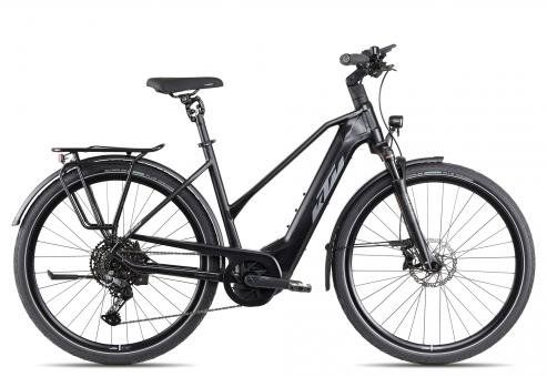 KTM Macina Style Pro Trapez 2024  black mattgrey lime green  56 cm  E-Trekkingräder