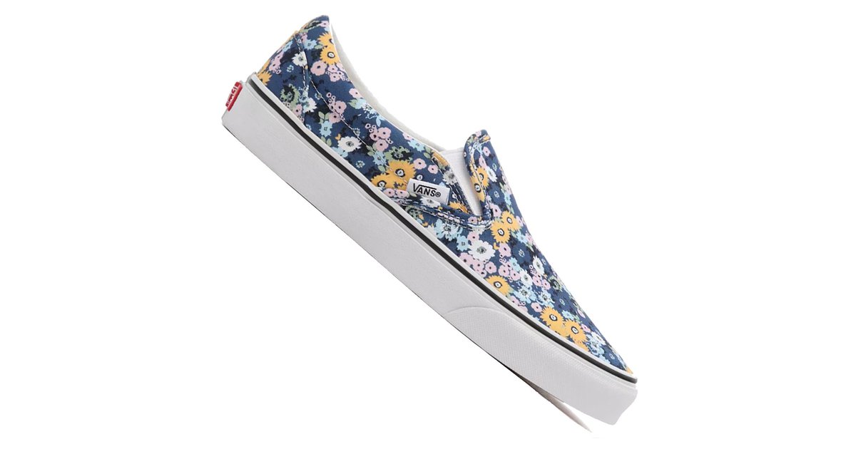 Vans Classic Slip On Floral True Navy White