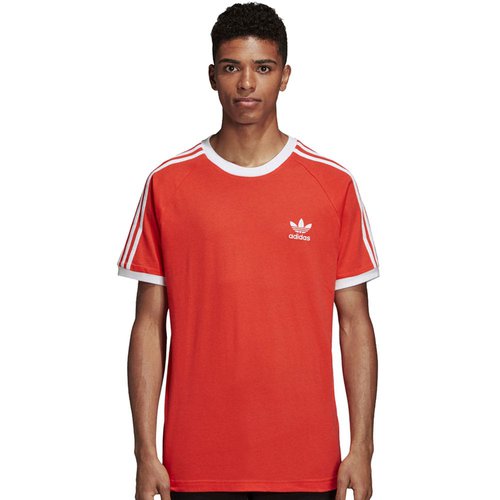 adidas 3 Stripes Tee Herren-Shirt Bright Red
