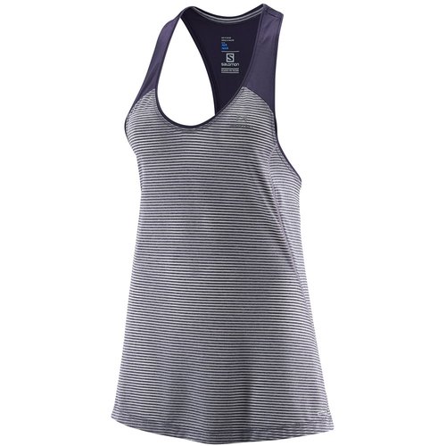 Salomon Elevate Tank Tunic W Damen-Lauftop Nightshade Grey