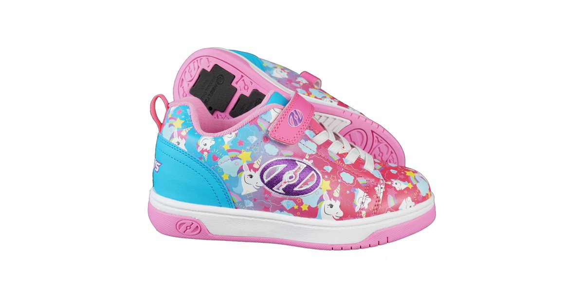 Heelys X2 Dual Up Neon Pink Cyan Purple Unicorn