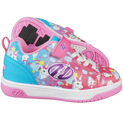 Heelys X2 Dual Up Neon Pink Cyan Purple Unicorn