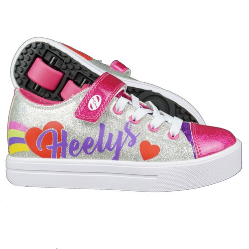 Heelys X2 Snazzy Silver Rainbow Heart