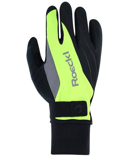 Roeckl Ravensburg 2 Winter Fahrrad Handschuhe lang fluo gelbschwarz 2024 9.5