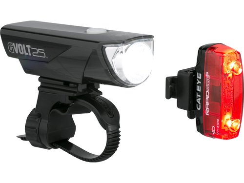 Cateye HL-EL360G RC GVOLT25 + TL-LD620G RapidMicroG Beleuchtungsset mit StVZO