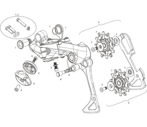 SRAM Ersatzteile XX1 / X01 / X01DH / X1 / EX1 1x11 Schaltwerk