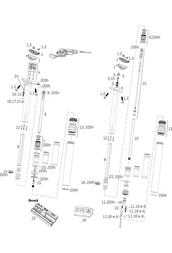 RockShox Ersatzteile Reverb / Reverb Stealth Sattelstütze (A1-A2 / 2011 - 2016)