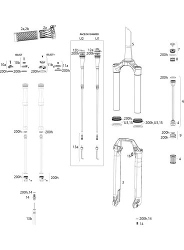 RockShox Ersatzteile SID SL 32 mm Select/Select+/Ultimate (C1 / 2021)