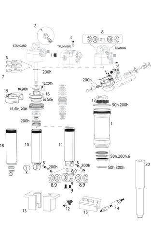 RockShox Ersatzteile Deluxe (A1-B2 / 2017-2020)