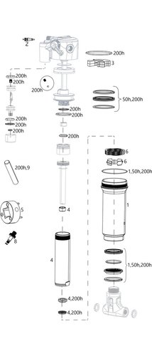 RockShox Ersatzteile Deluxe Trek RE:aktiv Thru Shaft (A1 / 2018-2019)