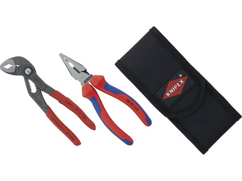Knipex Zangenset Cobra und Spitz-Kombizange in Werkzeuggürteltasche