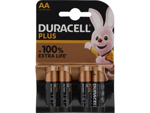 Duracell Alkalibatterie AA LR6 Plus - 4 Stück
