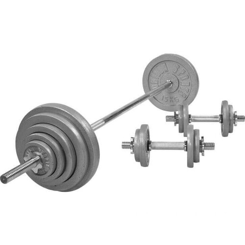 Gorilla Sports Langhantel Set aus Gusseisen 100 kg