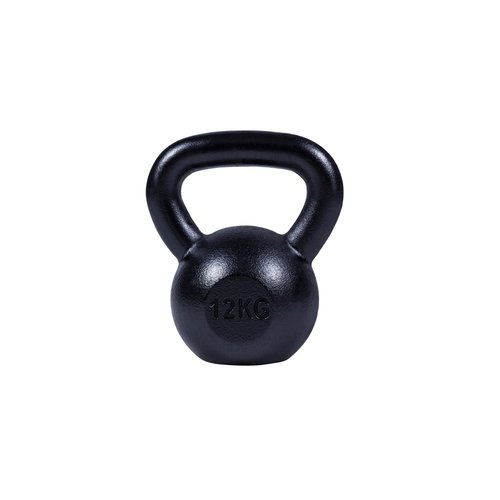Gorilla Sports Kettlebell Gusseisen Schwarz 12 kg