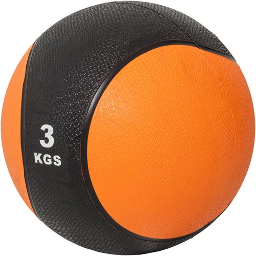 Gorilla Sports Medizinball aus Gummi 3 kg Orange