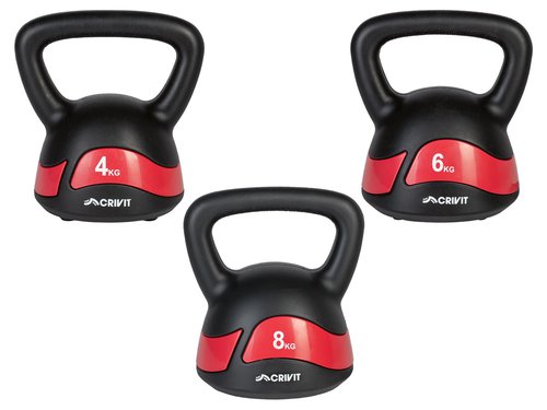 Crivit Kettlebell, mit PE-Ummantelung, breiter Griff