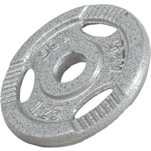 Gorilla Sports Hantelscheibe Guss Gripper Silber 1,25 kg