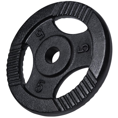 Gorilla Sports Hantelscheibe Guss Gripper Schwarz 5 kg
