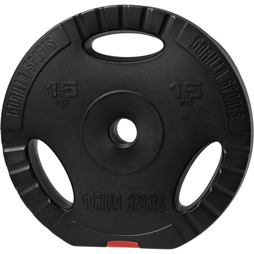 Gorilla Sports 30/31mm Vinyl Tri Grip Weight Plate 1.25KG - 15KG