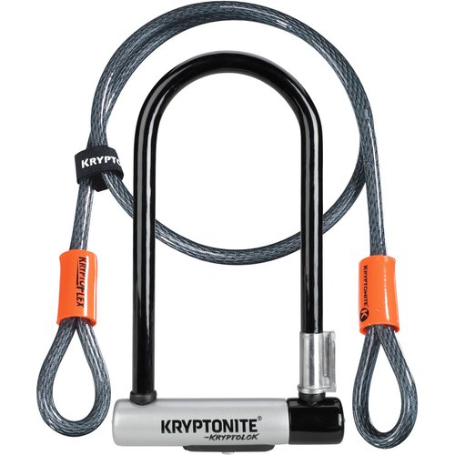 Kryptonite Standard D-Schloss und Kryptoflex-Kabel - Black/Silver