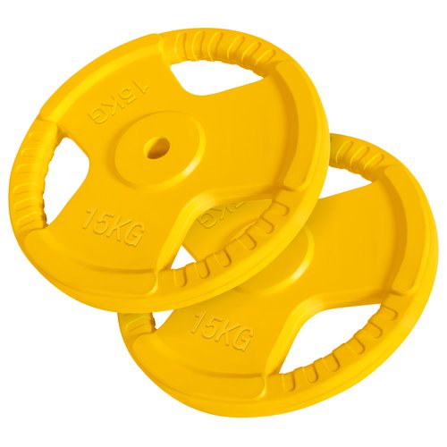 Gorilla Sports Hantelscheibenset Gummi Gripper 2x15 kg