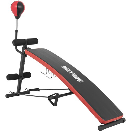 Gorilla Sports Sit up Bank mit Punchingball in der Farbe Schwarz/Rot