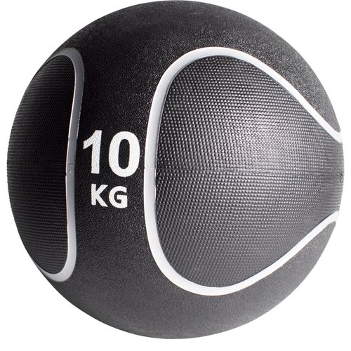 Gorilla Sports Medizinball Schwarz/Silber 10 KG
