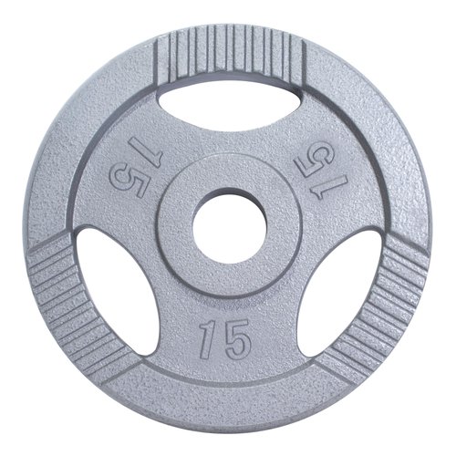 Gorilla Sports Hantelscheibe 50mm Gusseisen Gripper 15 kg
