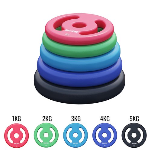 Gorilla Sports Hantelscheiben Set Neopren Rot 2 x 1 KG