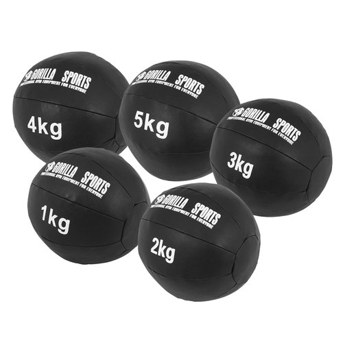 Gorilla Sports Medizinball Set aus Leder 15 kg