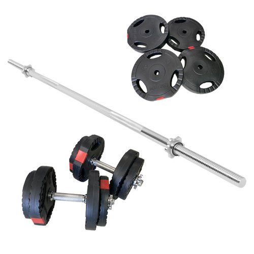 Gorilla Sports Langhantelset Kunststoff Gripper 60 kg