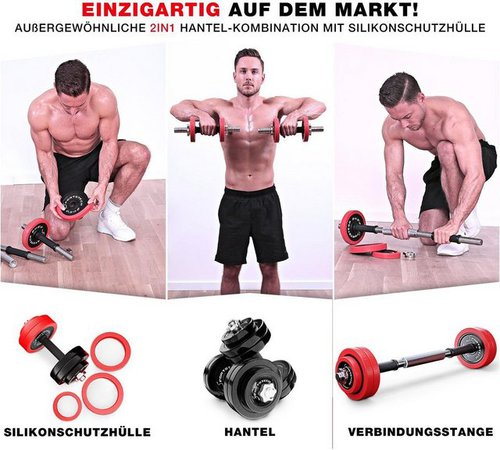 Sportstech Hantel-Set, 30 kg, (Set, 31-tlg., mit Kurz- und Langhantelstange)