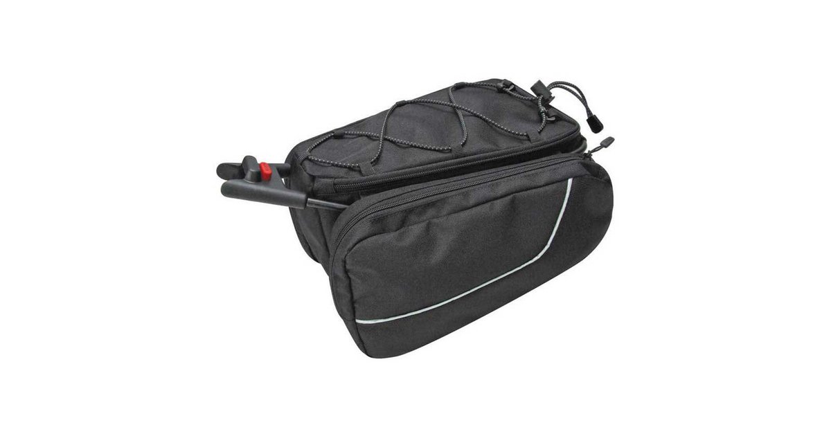 Bolsa De Transporte KlickFix Unisex Para Bicicleta - Capacidad 24 Litros, Color Negro, Con Asa Acolchada Y Base Rígida