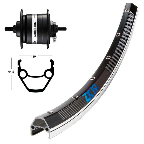 Exal Zx19 Qr Dynamo Shimano Dh3n30 Vorderrad
