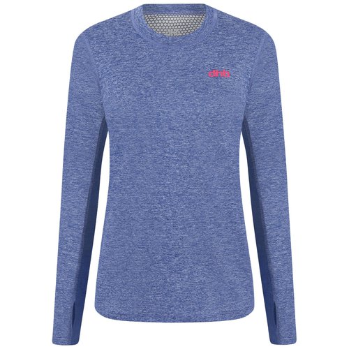 DHB Aeron Thermo Lauftop Frauen (langarm, Rundhalsausschnitt) - Blue Marl