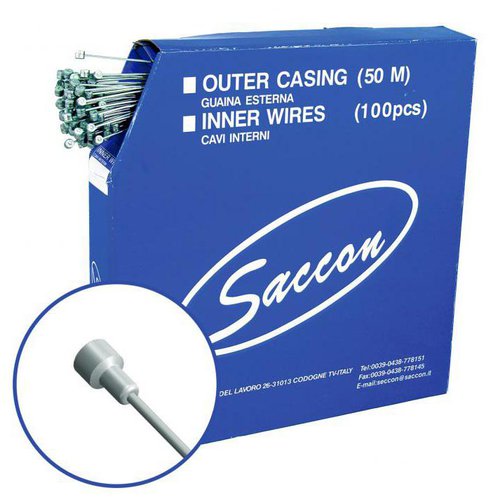 Saccon Road Brake Cable 100 Units Silber 1.5 x 1800 mm