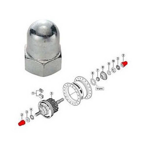 Shimano Nexus 8s M9 Rear Cap Nut Silber