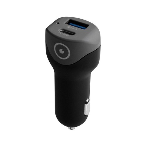 Muvit Car Charger Usb Qualcomm Qc 3.0 And Type C Pd 18w Smart Ic Schwarz