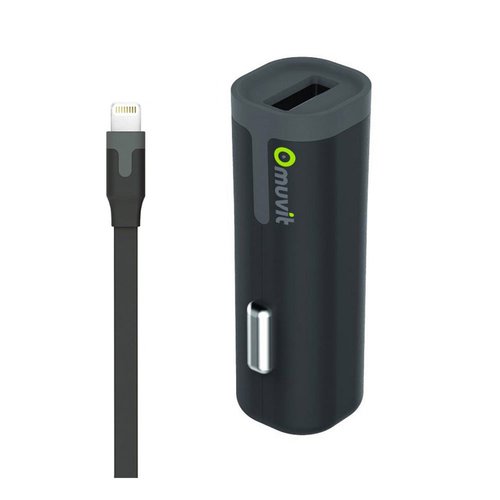 Muvit Car Charger Usb 1a With Usblightning Mfi Cable 1m Pack Schwarz