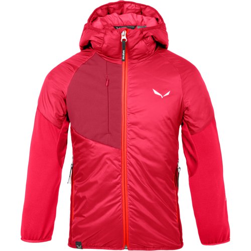 Salewa Kinder Puez Hybrid Jacke (Größe 140, Rot) DWR Imprägnierung, Polygiene®